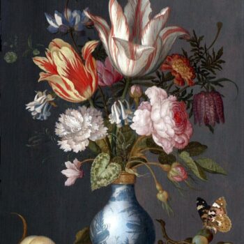 Bouquet of flowers in a Chinese vase