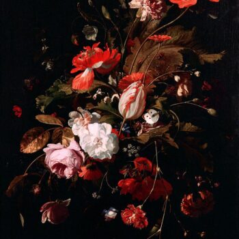 Bouquet of flowers in a glass vase - 1665