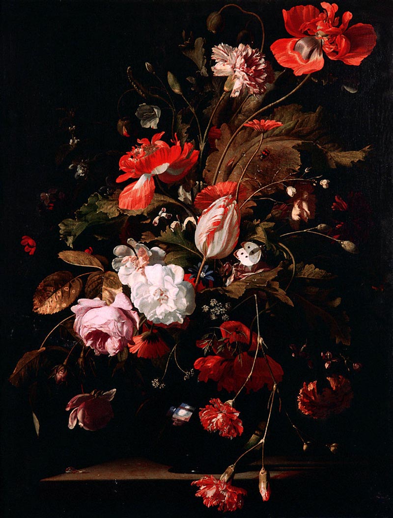 Bouquet of flowers in a glass vase - 1665
