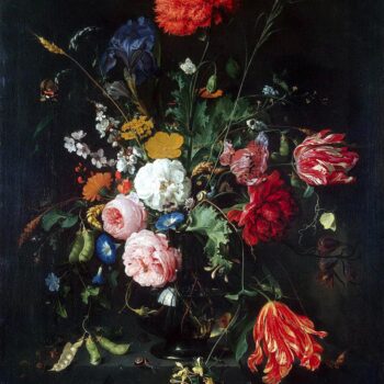 Bouquet of flowers in a glass vase - 17th century