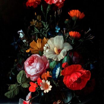 Bouquet of flowers in a glass vase