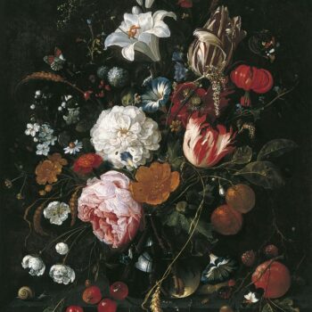 Bouquet of flowers in a glass vase - about 1665