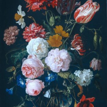 Bouquet of flowers in a glass vase - about 1683
