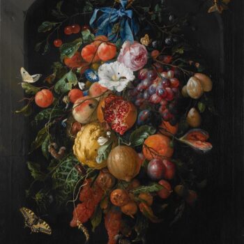 Bouquet of flowers in a niche - about 1670
