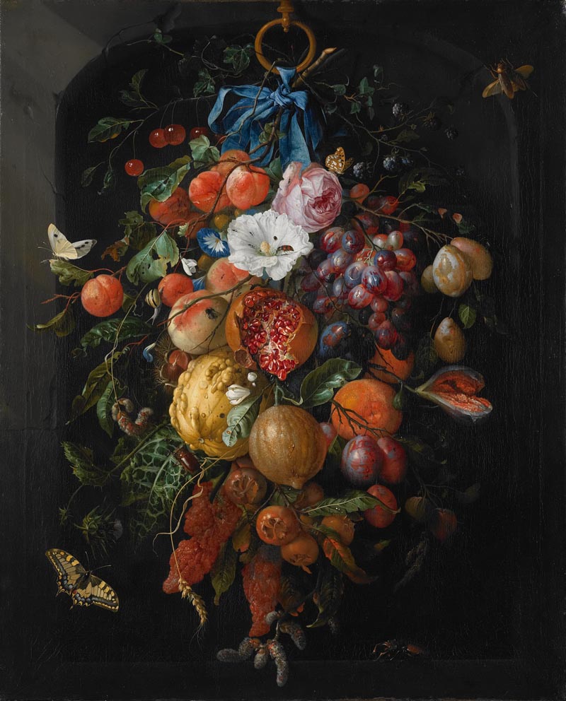 Bouquet of flowers in a niche - about 1670