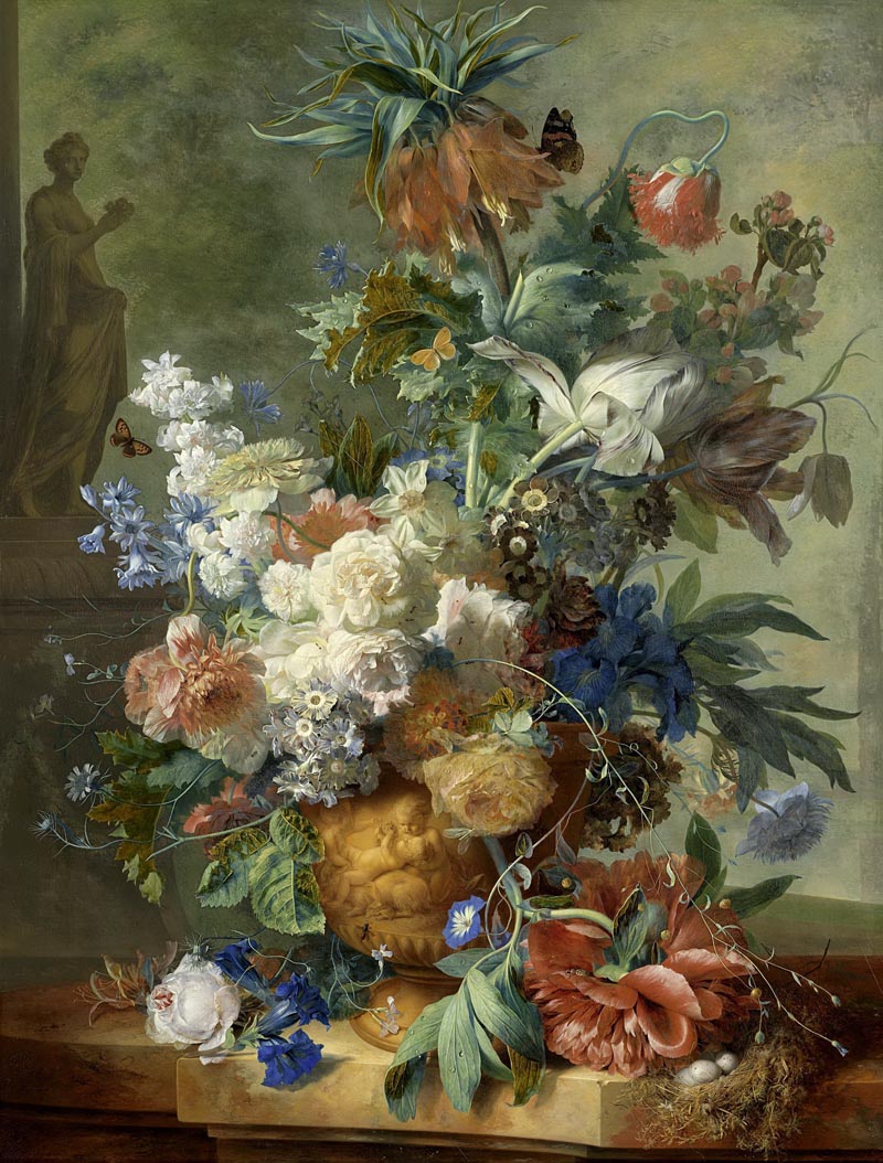 Bouquet of flowers in a terracotta vase - 1723