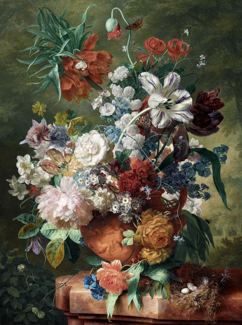 Bouquet of flowers in a terracotta vase - 1725