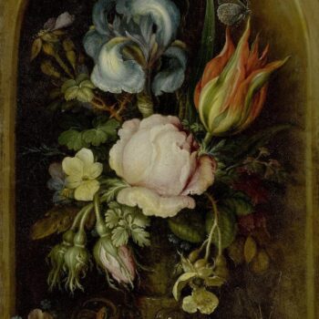 Bouquet of flowers in a vase standing in the alcove - 1612