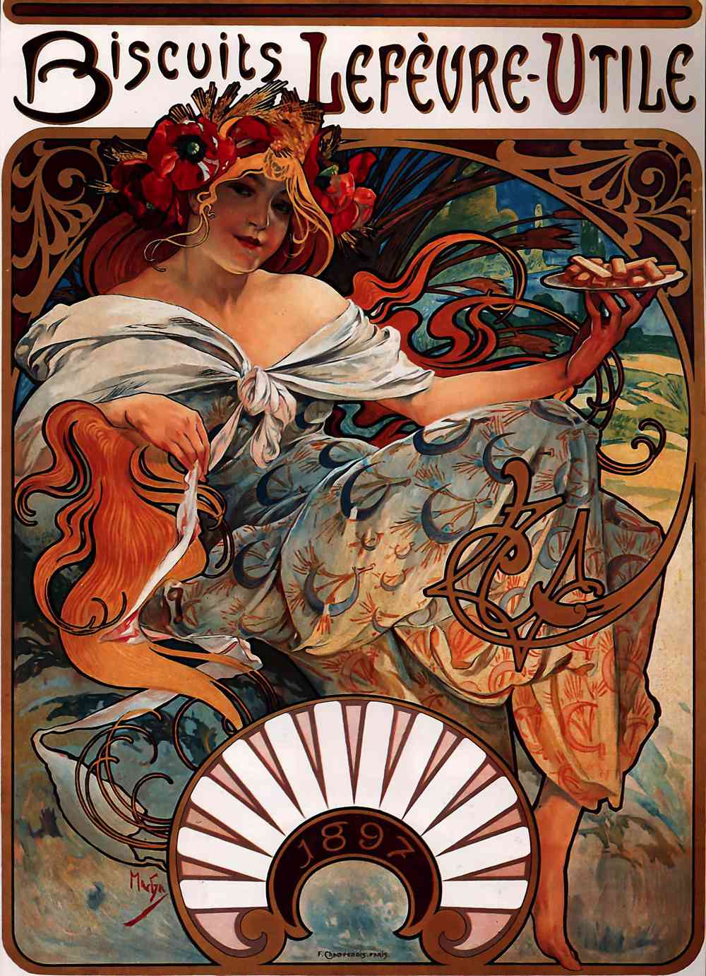 Buscuits, Lefevre-Utile by Alphonse Mucha