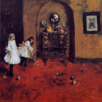 Children Playing Parlor Croquet (sketch), 1888