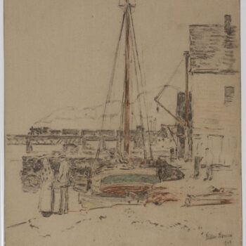 Cos Cob, the Bridge and Docks, 1902
