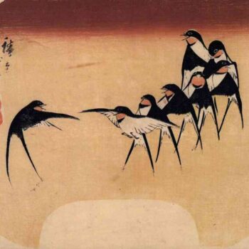 Dancing Swallows by Hiroshige
