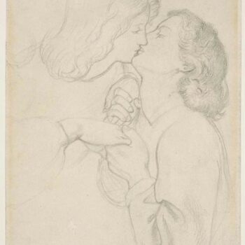 Dante and Beatrice, study for The Rose Garden, ca1861