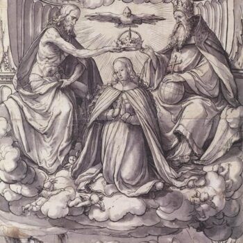Design for a Stained Glass Window with the Coronation of the Virgin. c.1518