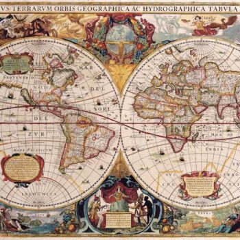 Double Hemisphere Map, Henricus Hondius 1630