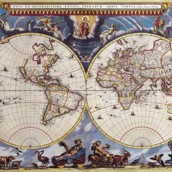 Double Hemisphere Map, Joan Blaeu 1662