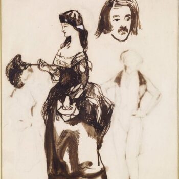 Double Page of Figure Sketches, ca1845-46
