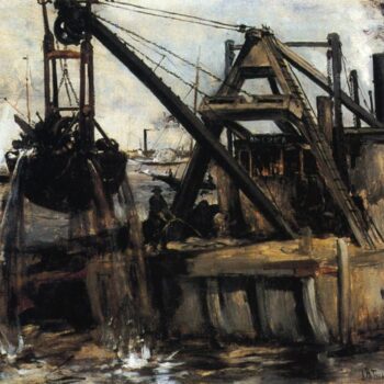 Dredging in the East River, 1880