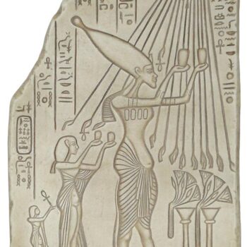 King Akhenaton Offering to Aton