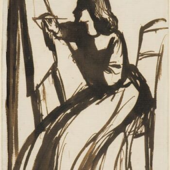 Elizabeth Siddal Seated at an Easel, 1852