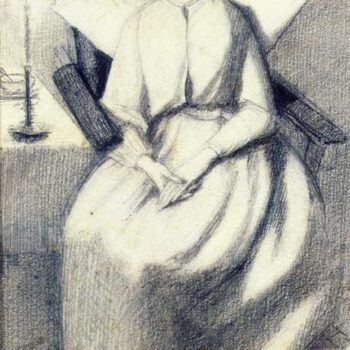 Elizabeth Siddall in a Chair, ca1859-60