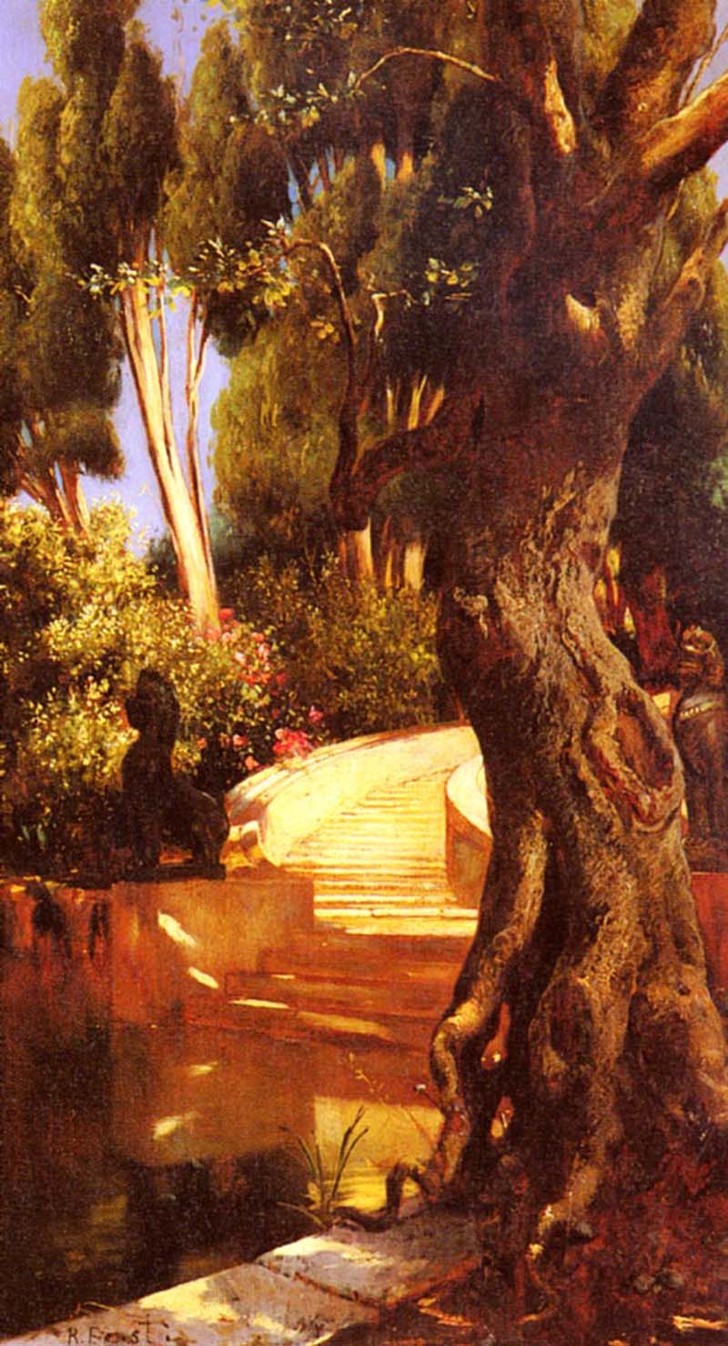 Rudolf Ernst - The Staircase Under The Trees