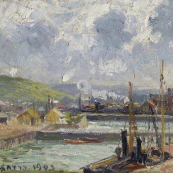 Fishing Boats at the Basin of Quesne, Dieppe, Sun and Clouds, 1902