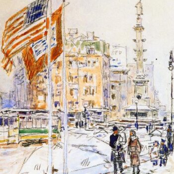Flags, Columbus Circle, 1918