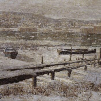 Floating Ice - Snow Bound Boats, Winter on the River, 1907