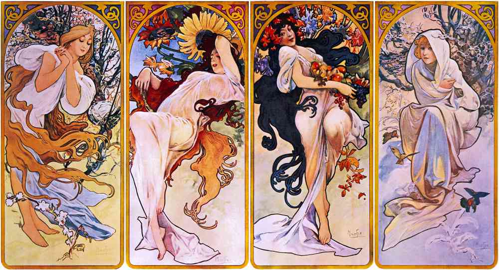Four seasons by Alphonse Mucha