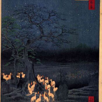 Foxfires at the Changing Tree by Hiroshige