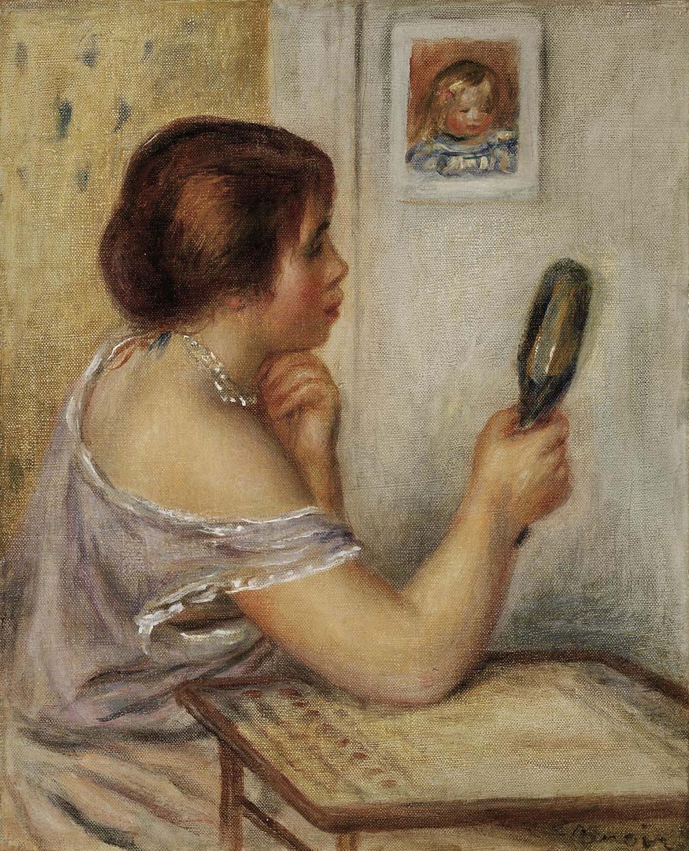 Gabrielle Holding a Mirror with a Portrait of Coco