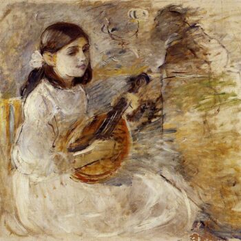 Girl Playing the Mandolin - 1890