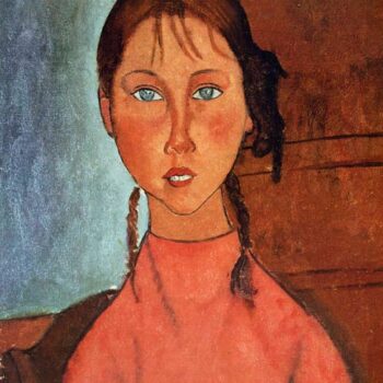 Girl with Braids - circa 1918 - oil on canvas