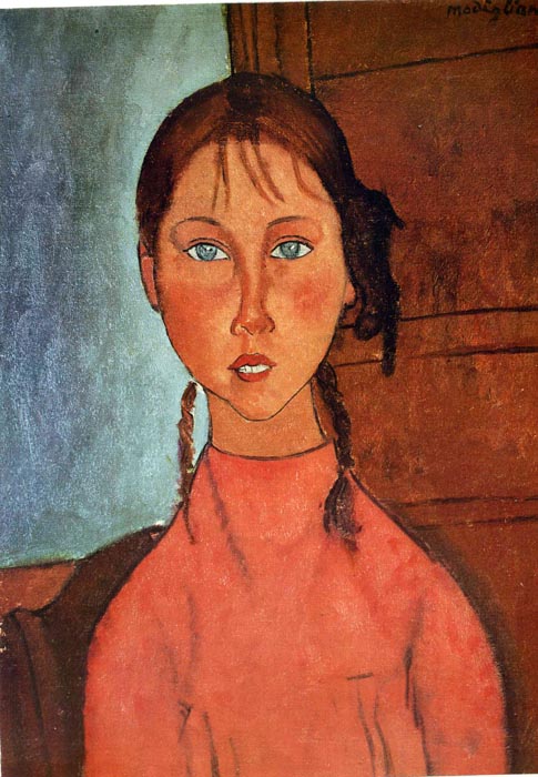 Girl with Braids - circa 1918 - oil on canvas