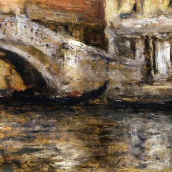 Gondolas along Venetian Canal (aka Gondola in Venice), 1913