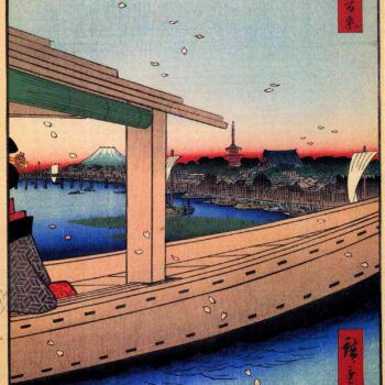 Hiroshige - Distant View of Kinryuzan Temple and Azuma Bridge