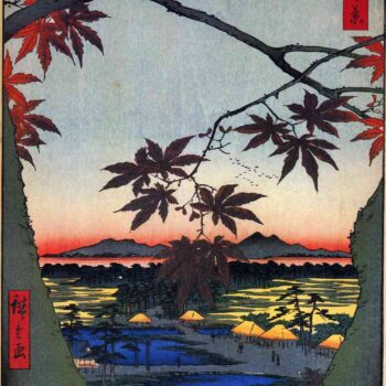 Hiroshige - Maple Trees at Mama