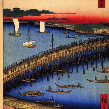 Hiroshige - Ryogoku Bridge and the Great Riverbank