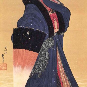 Hokusai - Beauty with umbrella in the snow