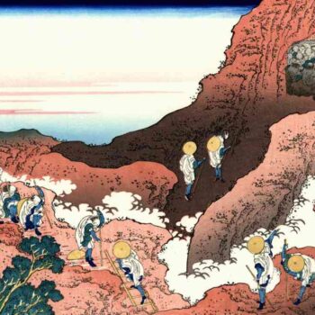 Hokusai - Climbing on Mt. Fuji