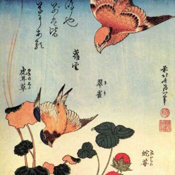 Hokusai - Wild strawberries and birds