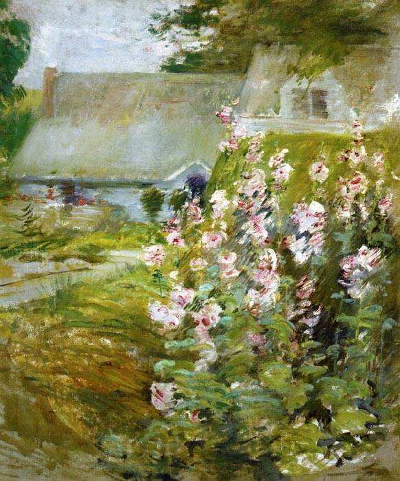 Hollyhocks, 1882
