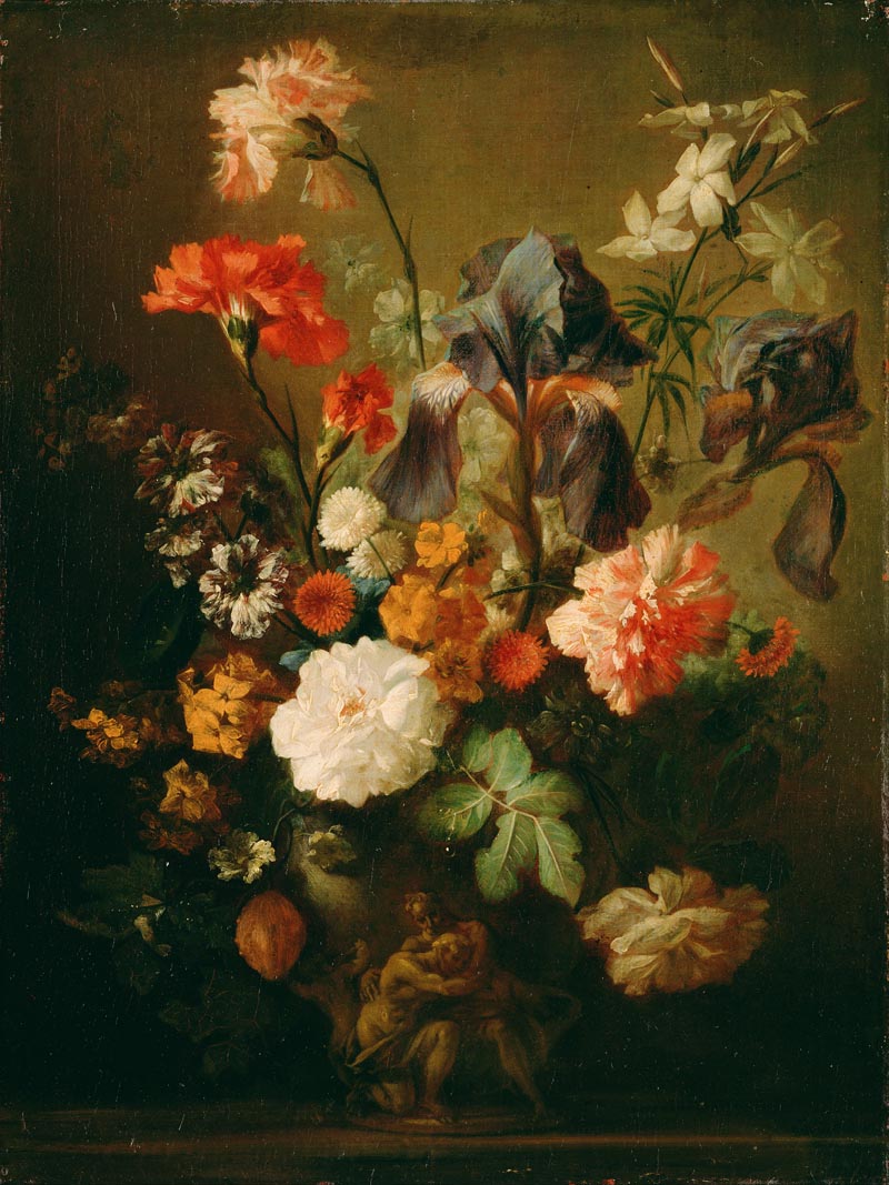 Huysum follower. Terracotta vase with flowers-2
