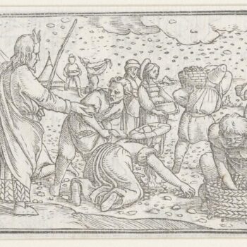 Israelites gather the manna. 1538
