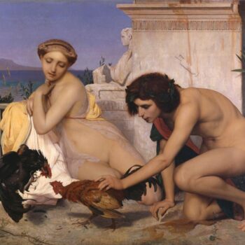 JeanLeon Gerome  Young Greeks Attending a Cock Fight