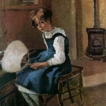 Jeanne Holding a Fan