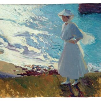 JoaquĚ_n Sorolla y Bastida - MarĚ_a on the Beach at Biarritz or Contre-jour