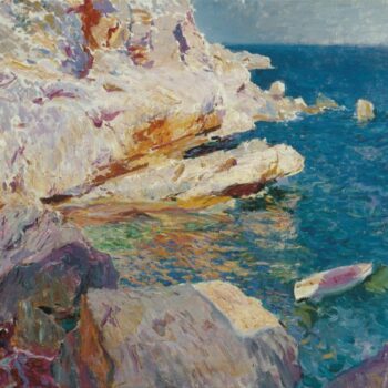 JoaquĚ_n Sorolla y Bastida - Rocas de JĚÁvea y el bote blanco