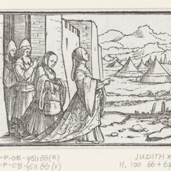 Judit and her slave go towards Holofernes. 1538